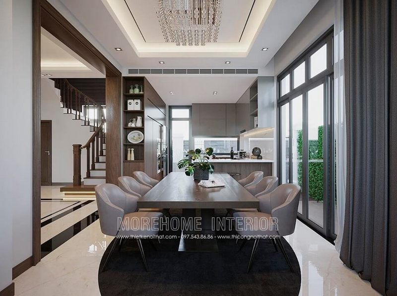 Bàn ăn hiện đại đẹp dành cho nhà biệt thự